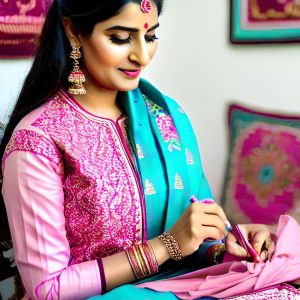 Red suit with dupatta